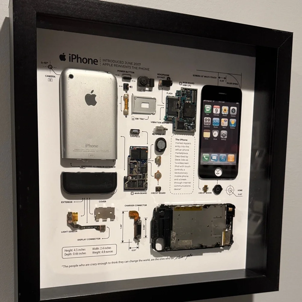 Apple iPhone Component Display in Black Frame